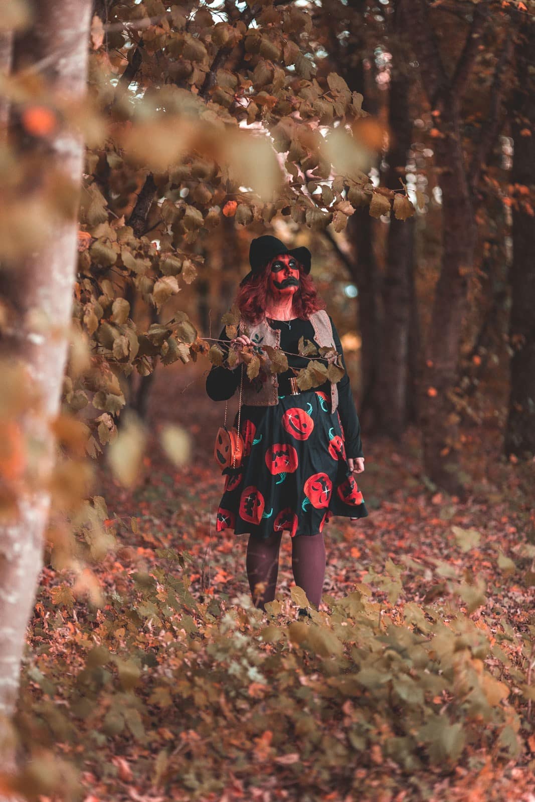 ninaah bulles, citrouilles, citrouille, halloween, sorciere, grande taille, dresslily, look, ginger hair, witch, dresslily plussize