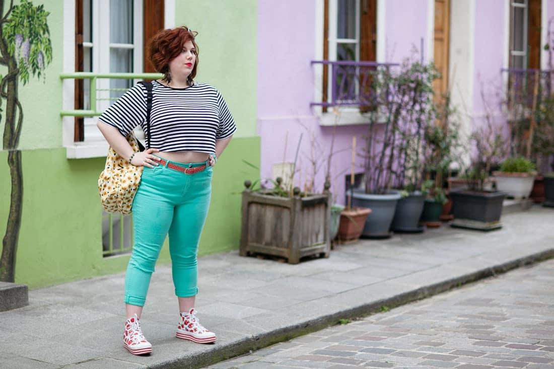 Ninaah Bulles, convers, french curves, grande taille, crop top, ronde, vans, mint, defshop