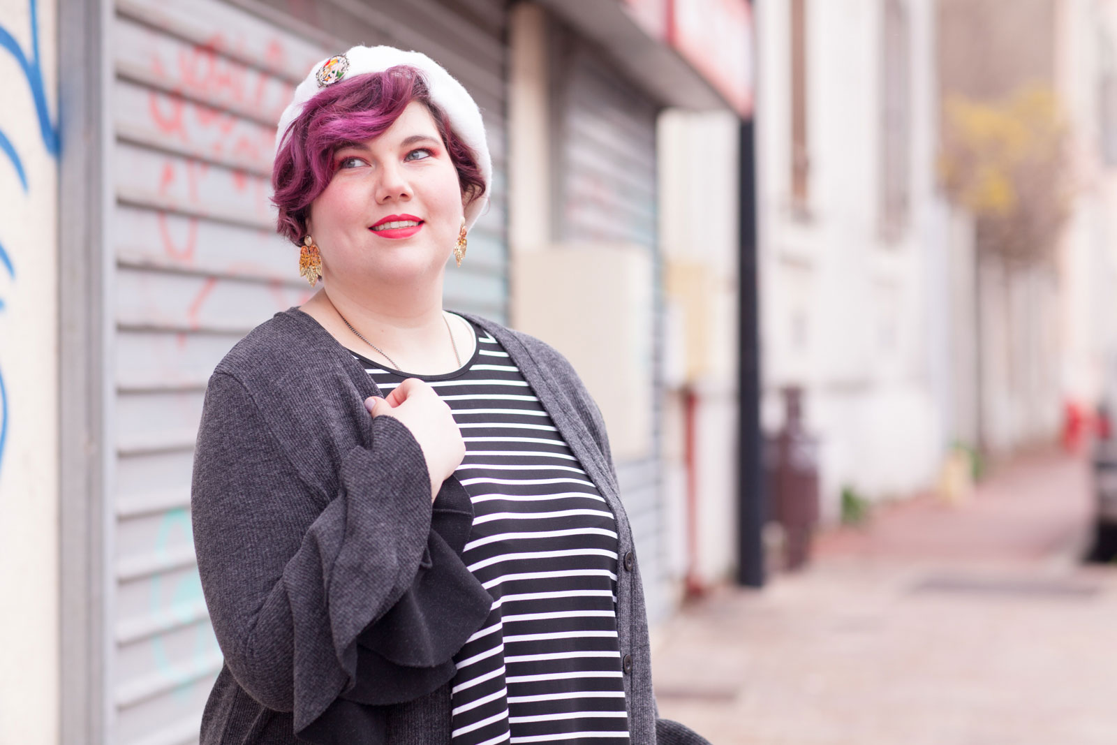 shein plus, shein grande taille, plussize, ninaah bulles, vintage, stripes, rayure, grosse, look, mode, outfit