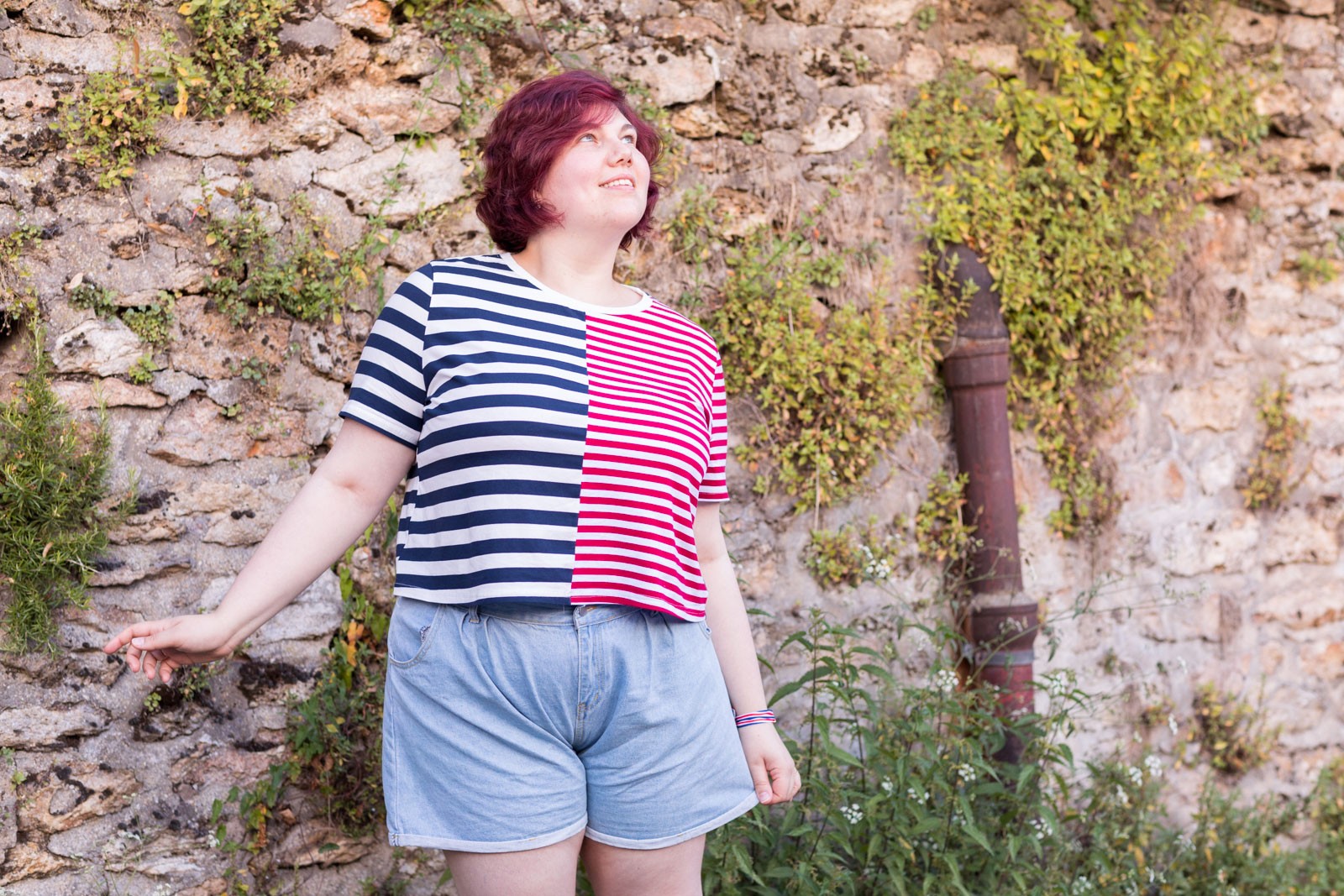 #JePorteCeQuiMePlait, shein, grande taille, curvy, plussize, short, rayure, ninaah bulles, blogeuse, mode