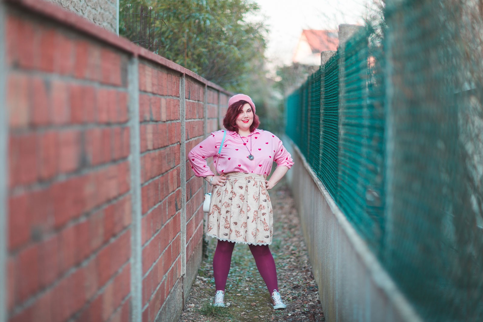 Ninaah Bulles, lapin, diy, mode grande taille, fantaisie, junarose, coeur, rose, collants, ronde curvy, blogeuse