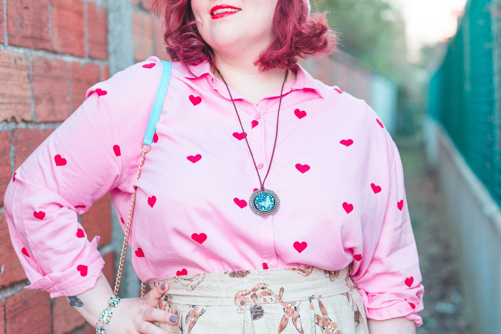 Ninaah Bulles, lapin, diy, mode grande taille, fantaisie, junarose, coeur, rose, collants, ronde curvy, blogeuse