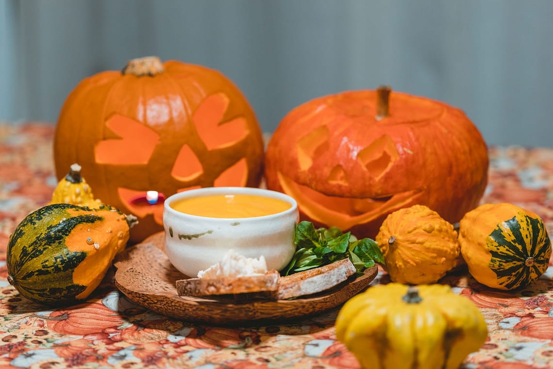ninaah bulles, citrouilles, citrouille, halloween, recette, velouté, patate douce, lait de coco, soupe