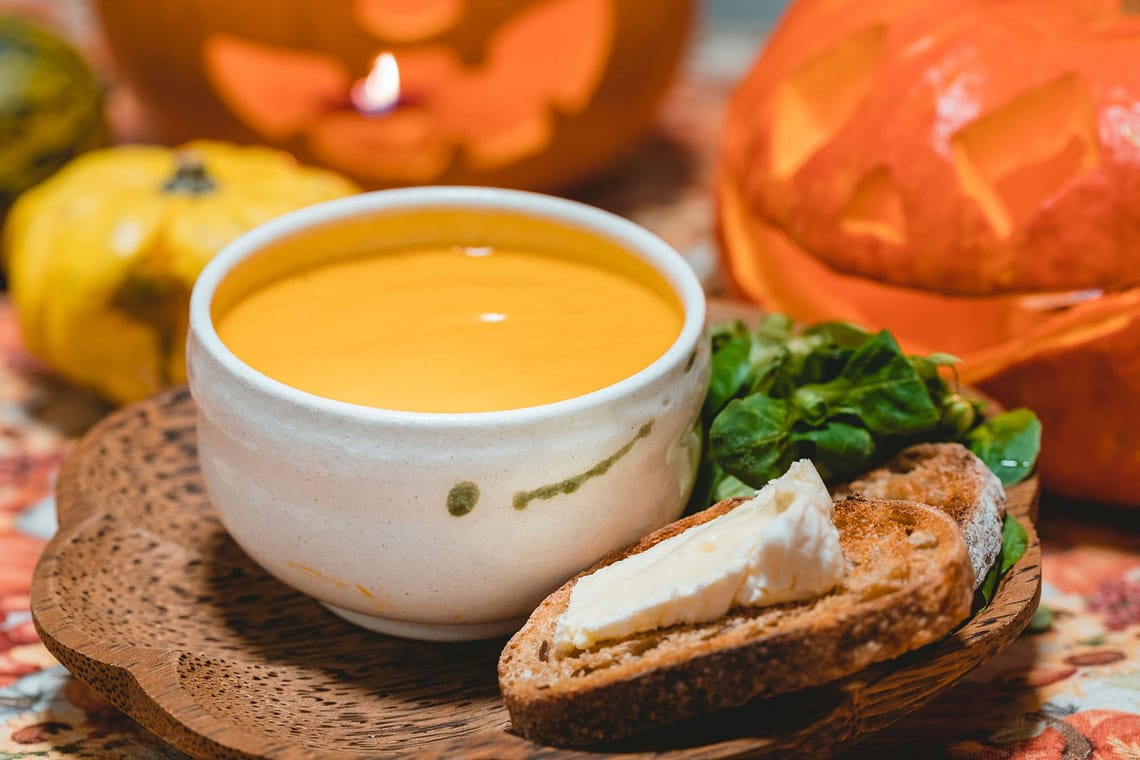 ninaah bulles, citrouilles, citrouille, halloween, recette, velouté, patate douce, lait de coco, soupe