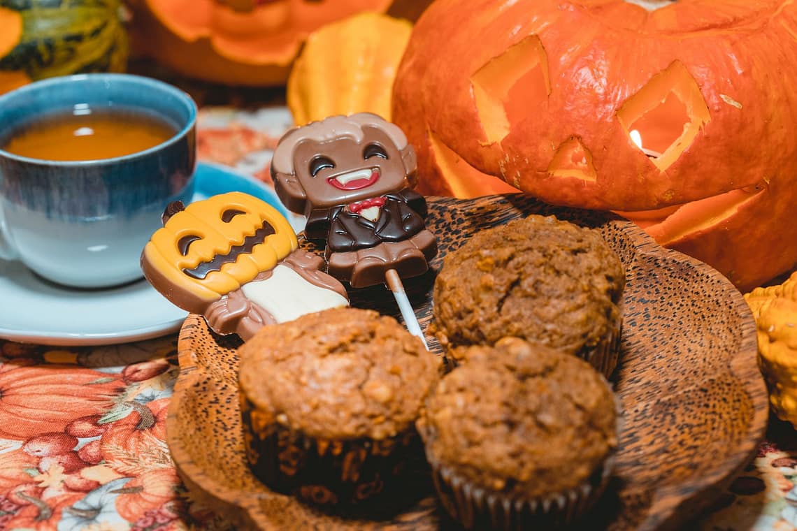 ninaah bulles, citrouilles, citrouille, halloween, recette, muffin, gâteau, noix, épices
