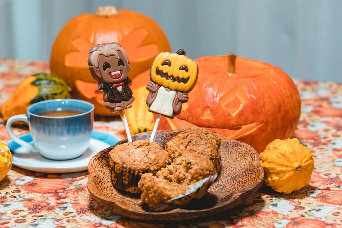 ninaah bulles, citrouilles, citrouille, halloween, recette, muffin, gâteau, noix, épices