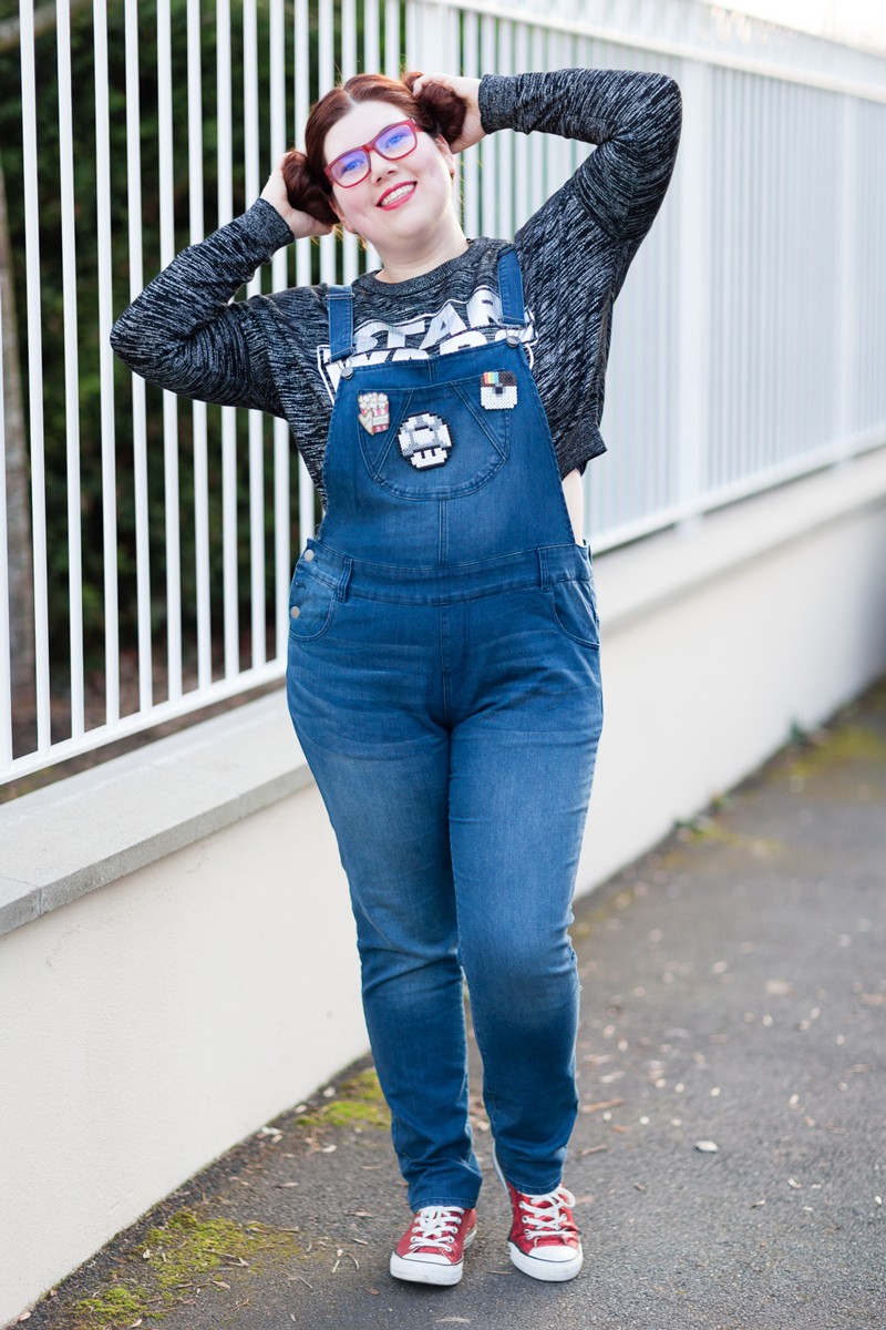 Geekette, starwart, leia, ninaah bulles, grande taille, salopette