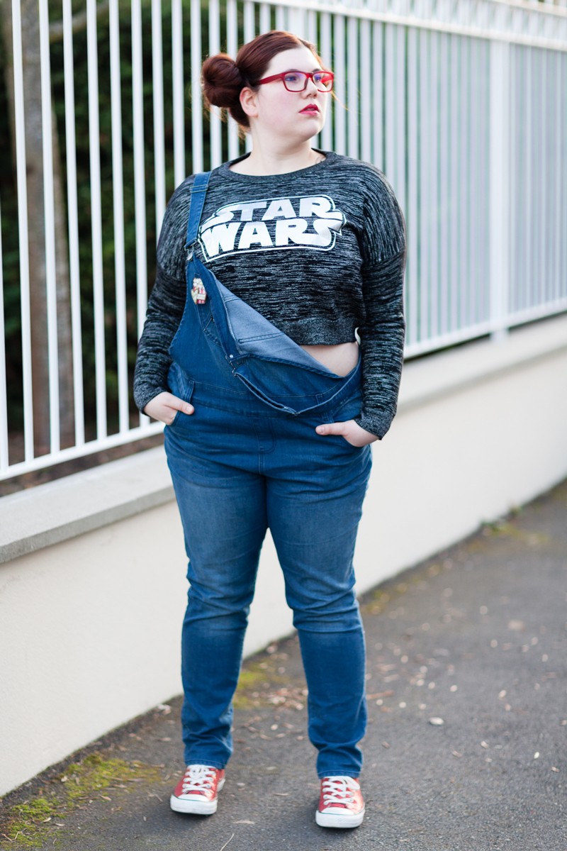 Geekette, starwart, leia, ninaah bulles, grande taille, salopette