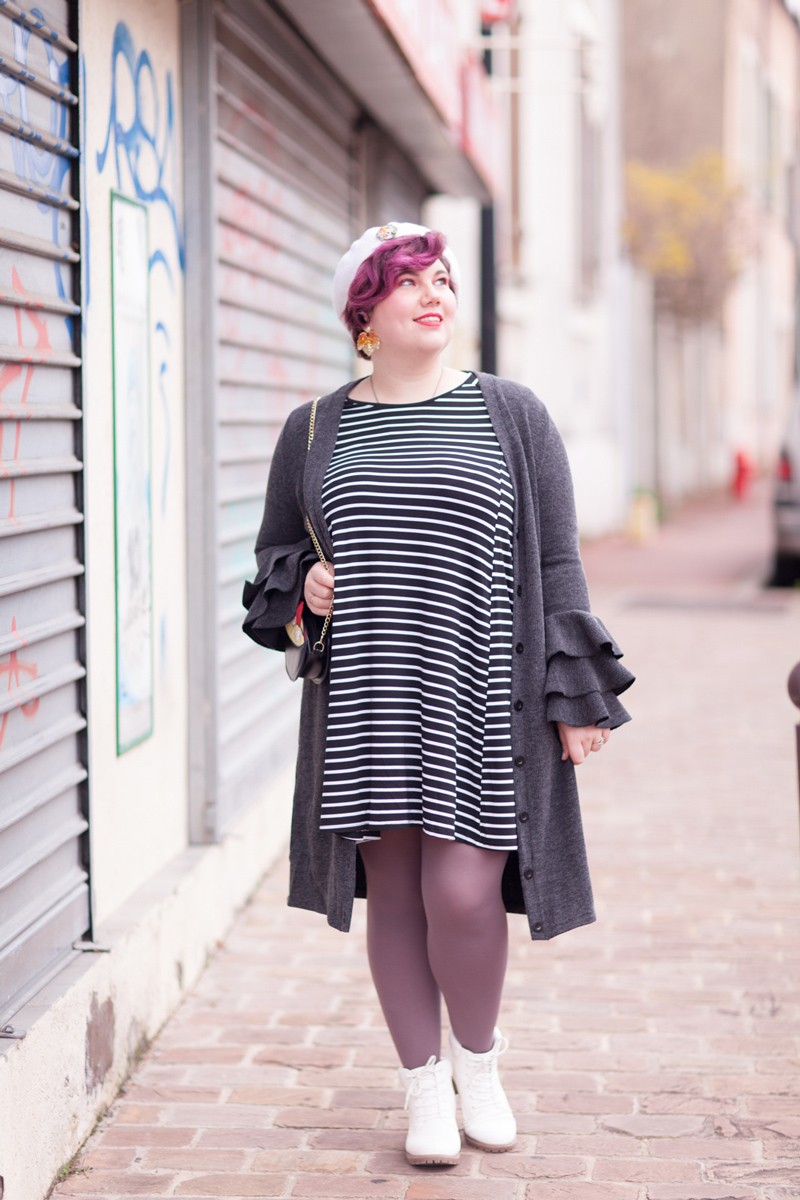 shein plus, shein grande taille, plussize, ninaah bulles, vintage, stripes, rayure, grosse, look, mode, outfit