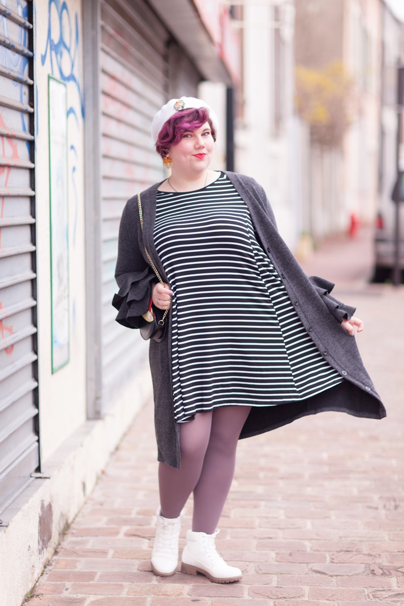 shein plus, shein grande taille, plussize, ninaah bulles, vintage, stripes, rayure, grosse, look, mode, outfit