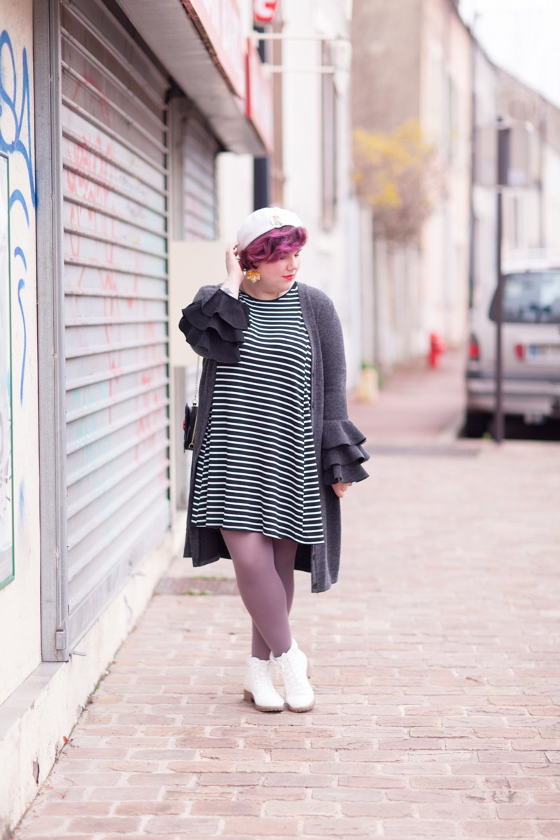 shein plus, shein grande taille, plussize, ninaah bulles, vintage, stripes, rayure, grosse, look, mode, outfit