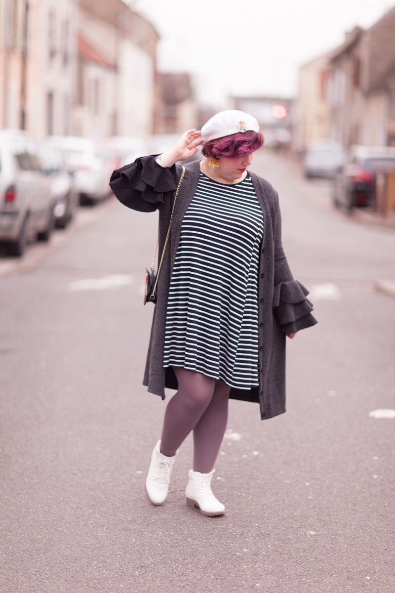 shein plus, shein grande taille, plussize, ninaah bulles, vintage, stripes, rayure, grosse, look, mode, outfit