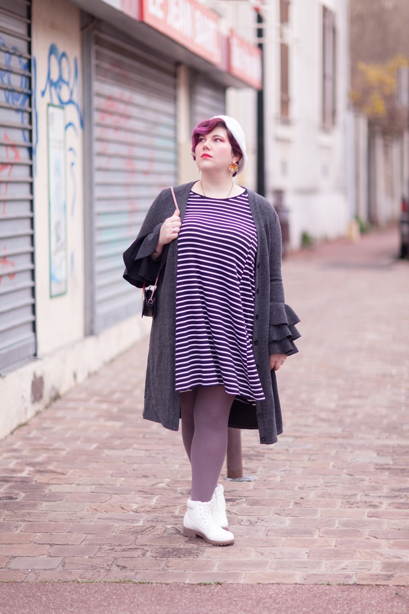 shein plus, shein grande taille, plussize, ninaah bulles, vintage, stripes, rayure, grosse, look, mode, outfit