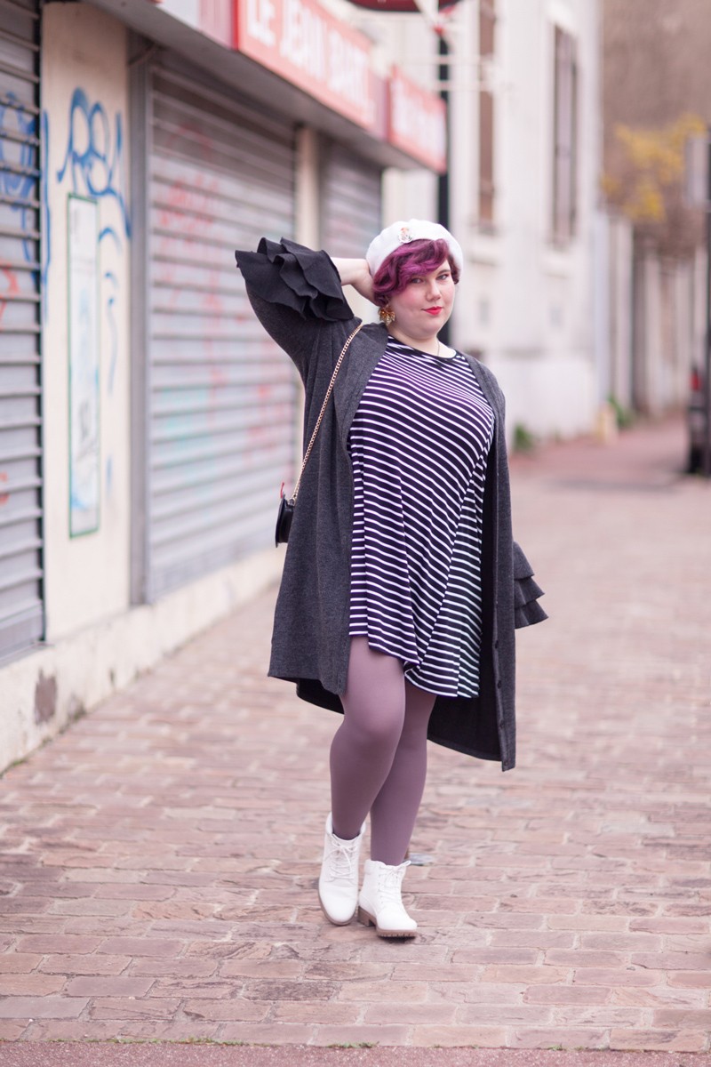 shein plus, shein grande taille, plussize, ninaah bulles, vintage, stripes, rayure, grosse, look, mode, outfit