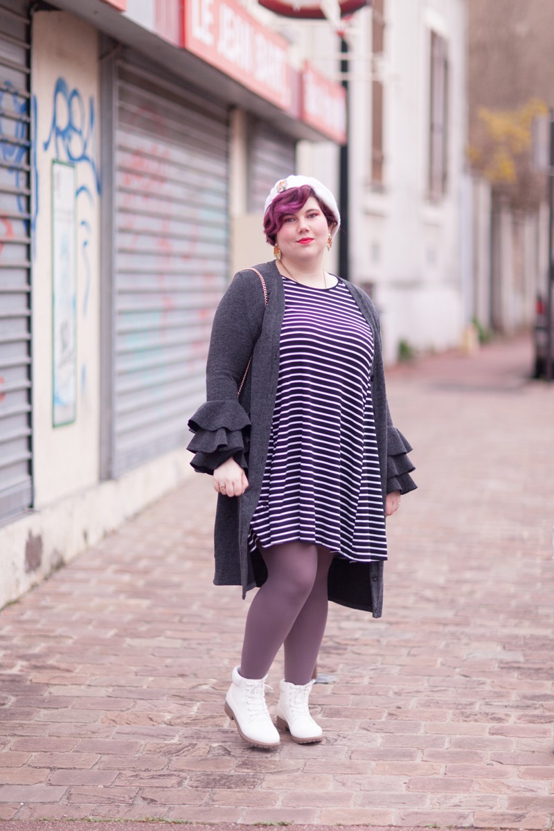 shein plus, shein grande taille, plussize, ninaah bulles, vintage, stripes, rayure, grosse, look, mode, outfit