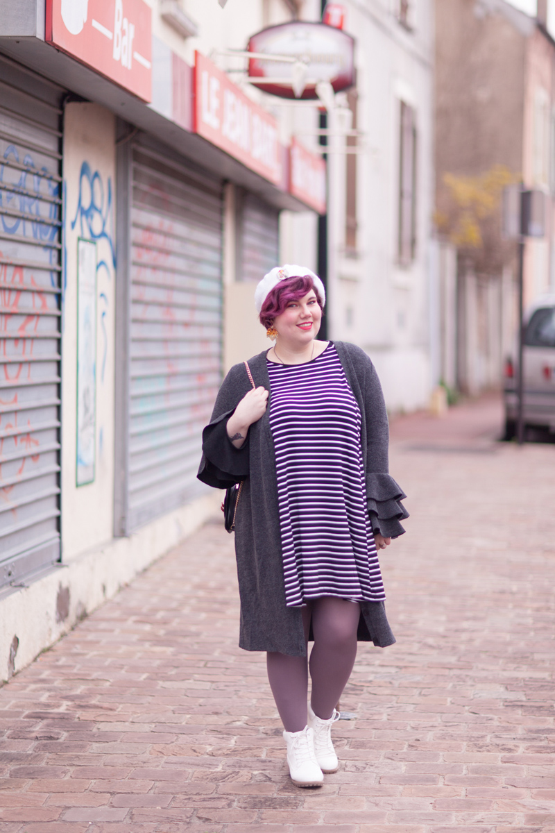 shein plus, shein grande taille, plussize, ninaah bulles, vintage, stripes, rayure, grosse, look, mode, outfit